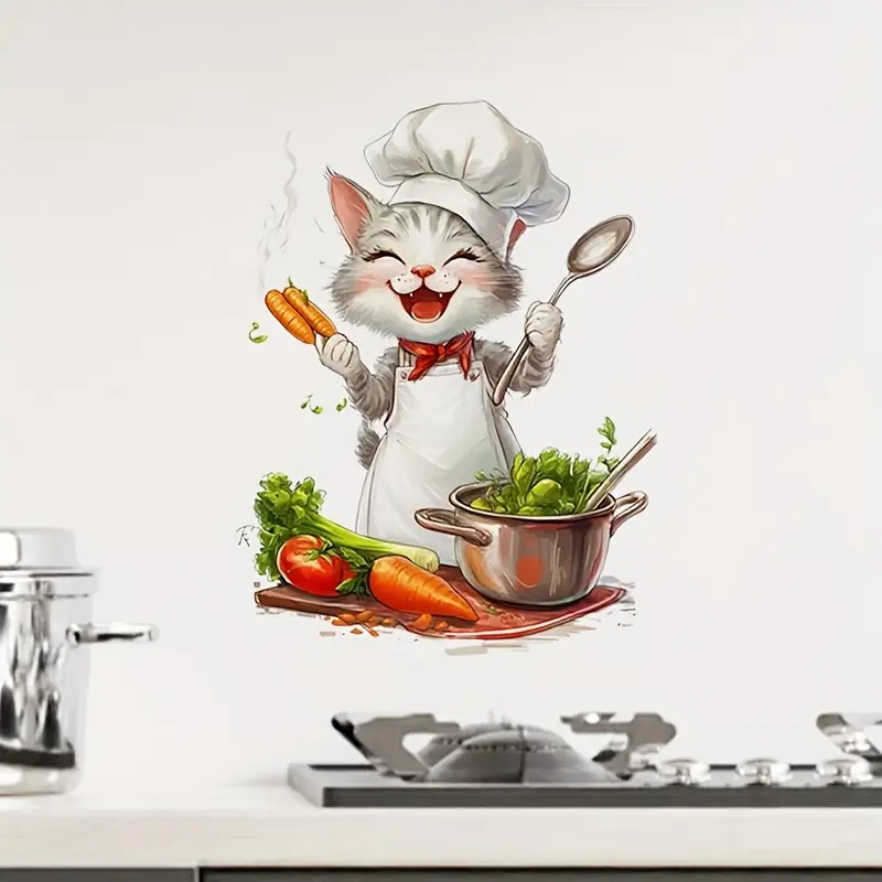 Home Cooking For Cats - Pegatinas de cocina de gato de