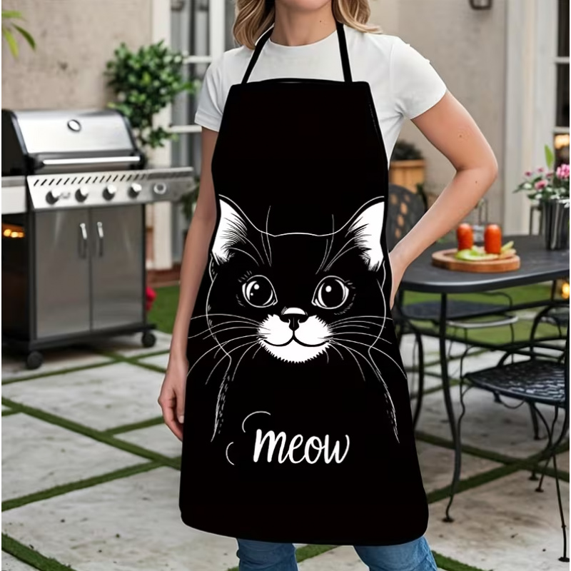 Home Cooking For Cats - Lindo delantal con estampado de gato