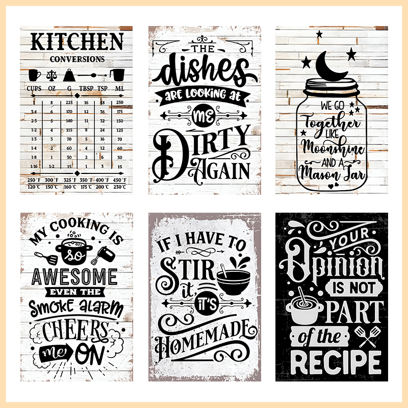 Home Cooking Quotes - Letrero Metálico Vintage con Frases de