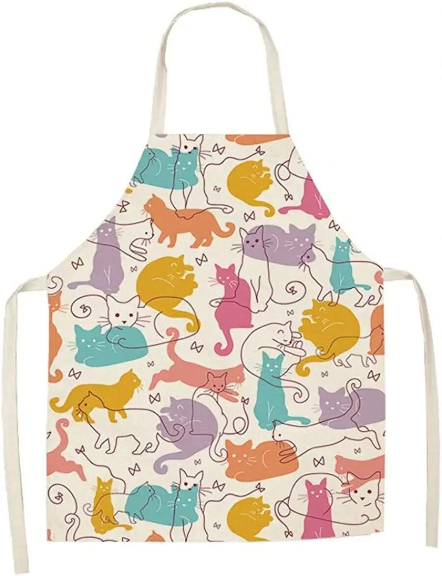 Home Cooking For Cats - Delantal de Cocina con Estampado de