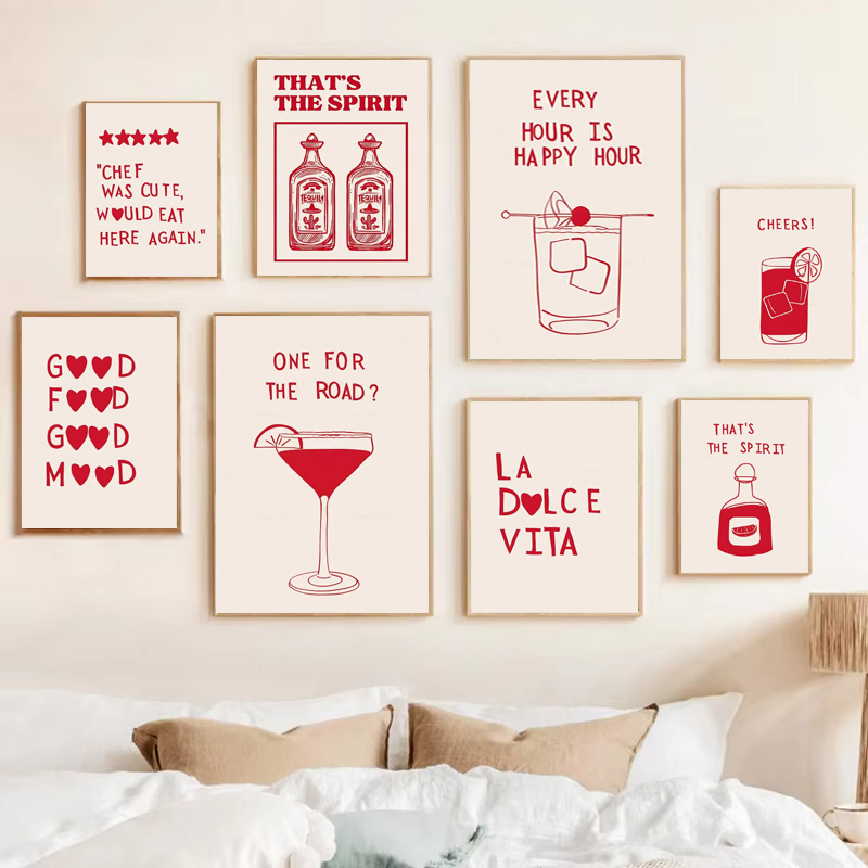 Home Cooking Quotes - Póster Artístico Minimalista para Cocina, Diseño