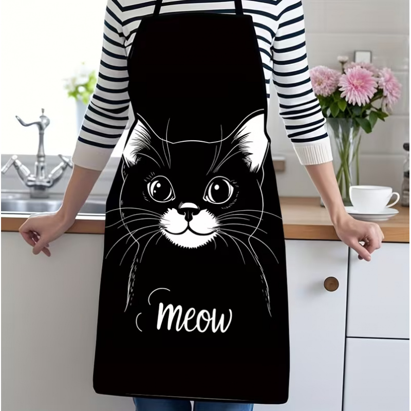 Lindo delantal con estampado d - Home Cooking For Cats reseña y precio