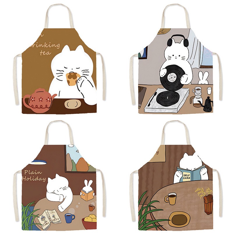 Delantal con estampado de gato - Home Cooking For Cats reseña y precio