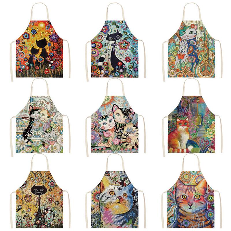 Delantal de cocina con flores  - Home Cooking For Cats reseña y precio
