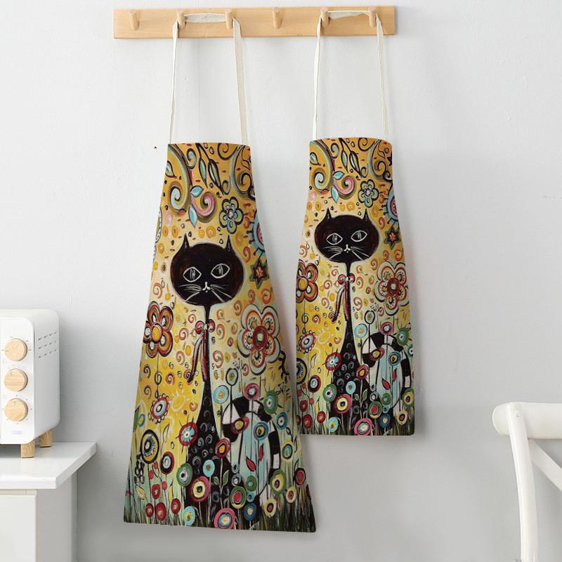 Delantal de cocina con flores  - Home Cooking For Cats reseña y precio