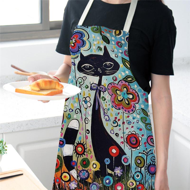 Delantal de cocina con flores  - Home Cooking For Cats reseña y precio