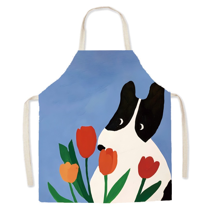 Delantal de lino y algodón con - Home Cooking For Cats reseña y precio