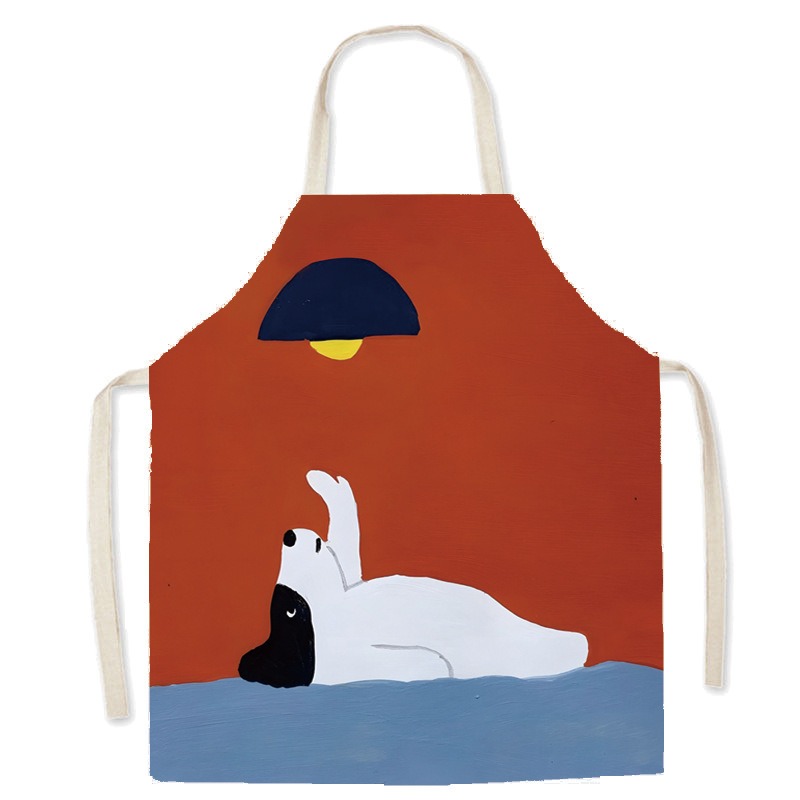 Delantal de lino y algodón con - Home Cooking For Cats reseña y precio