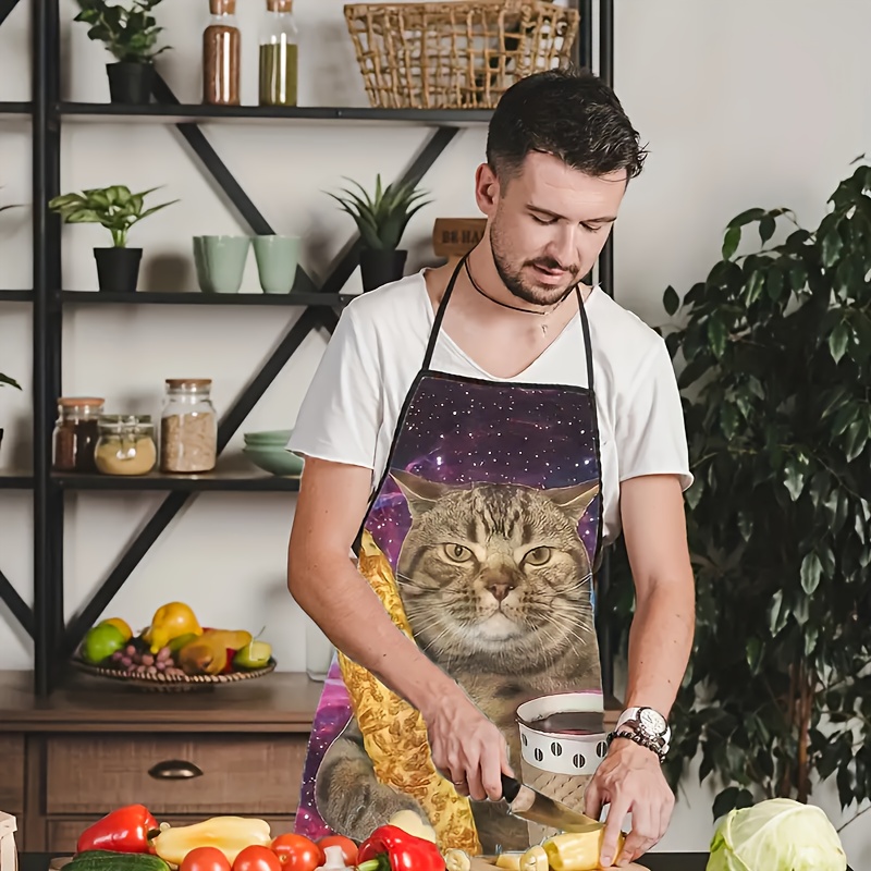 Delantal de cocina con estampa - Home Cooking For Cats reseña y precio