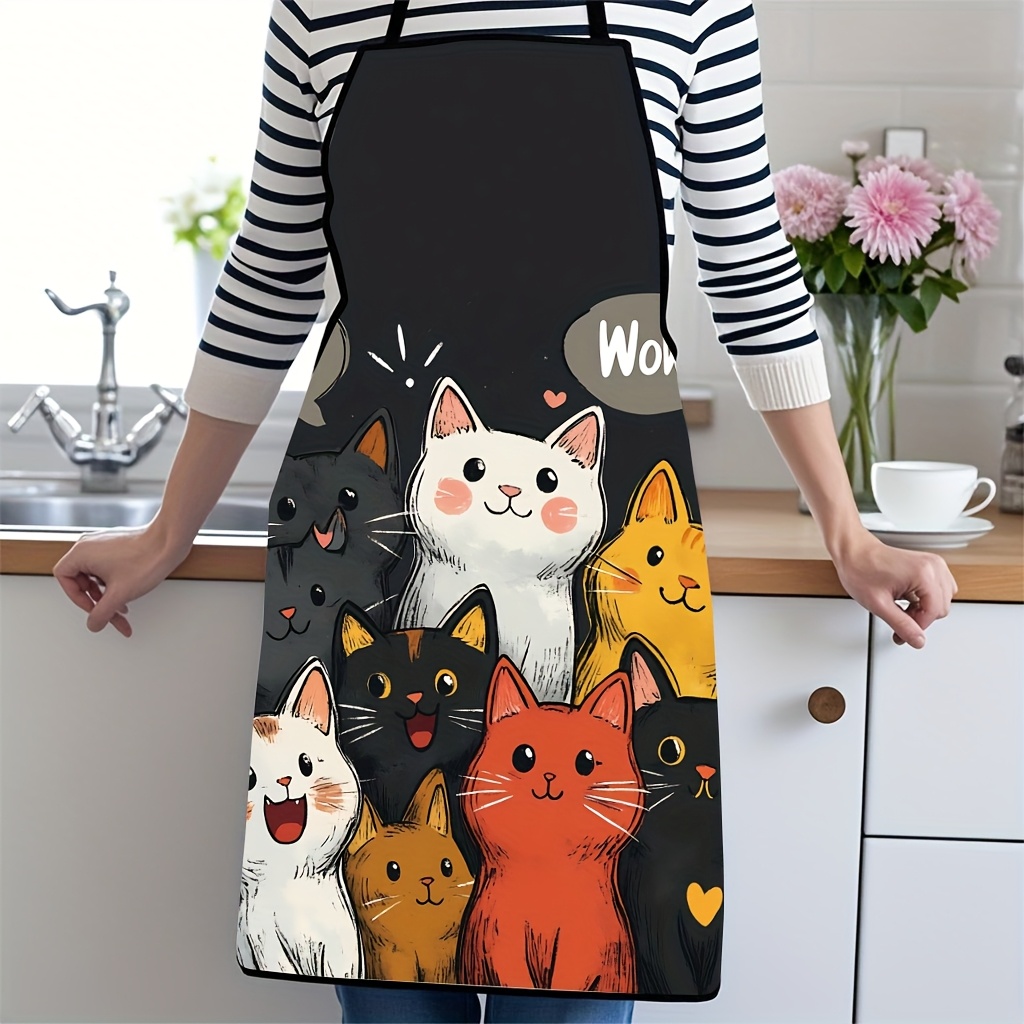 Delantal de poliéster con esta - Home Cooking For Cats reseña y precio